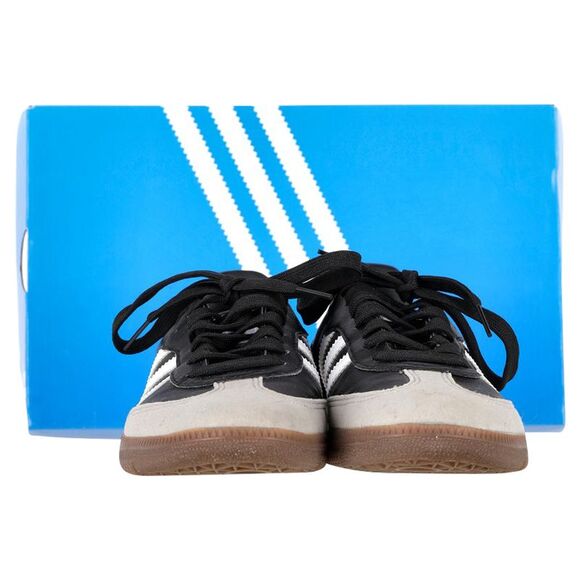 Adidas Samba Vegan Low-Top Sneakers in Black Gum Leather